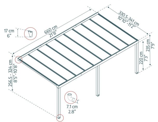 Palram - Canopia 11 x 22 Foot Stockholm Patio Cover
