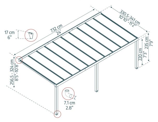 Palram - Canopia 11 x 24 Foot Stockholm Patio Cover
