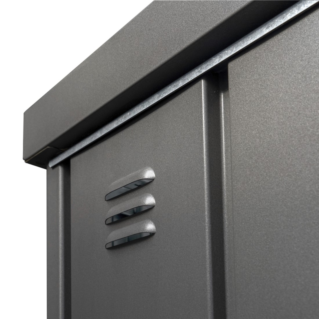 Biohort 5 x 3 Foot Dark Grey Polyamide Enamel-Coated Galvanized Steel Equipment Locker - 150 Gallons