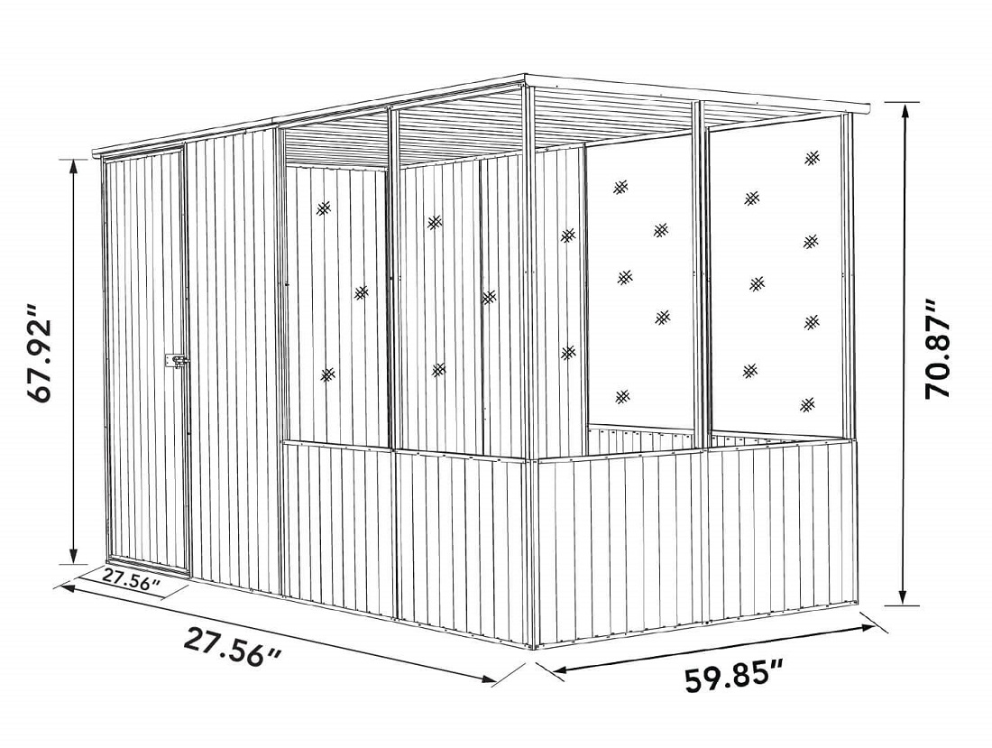 Absco 5 x 9.7 Foot Galvanized Steel Chicken Coop