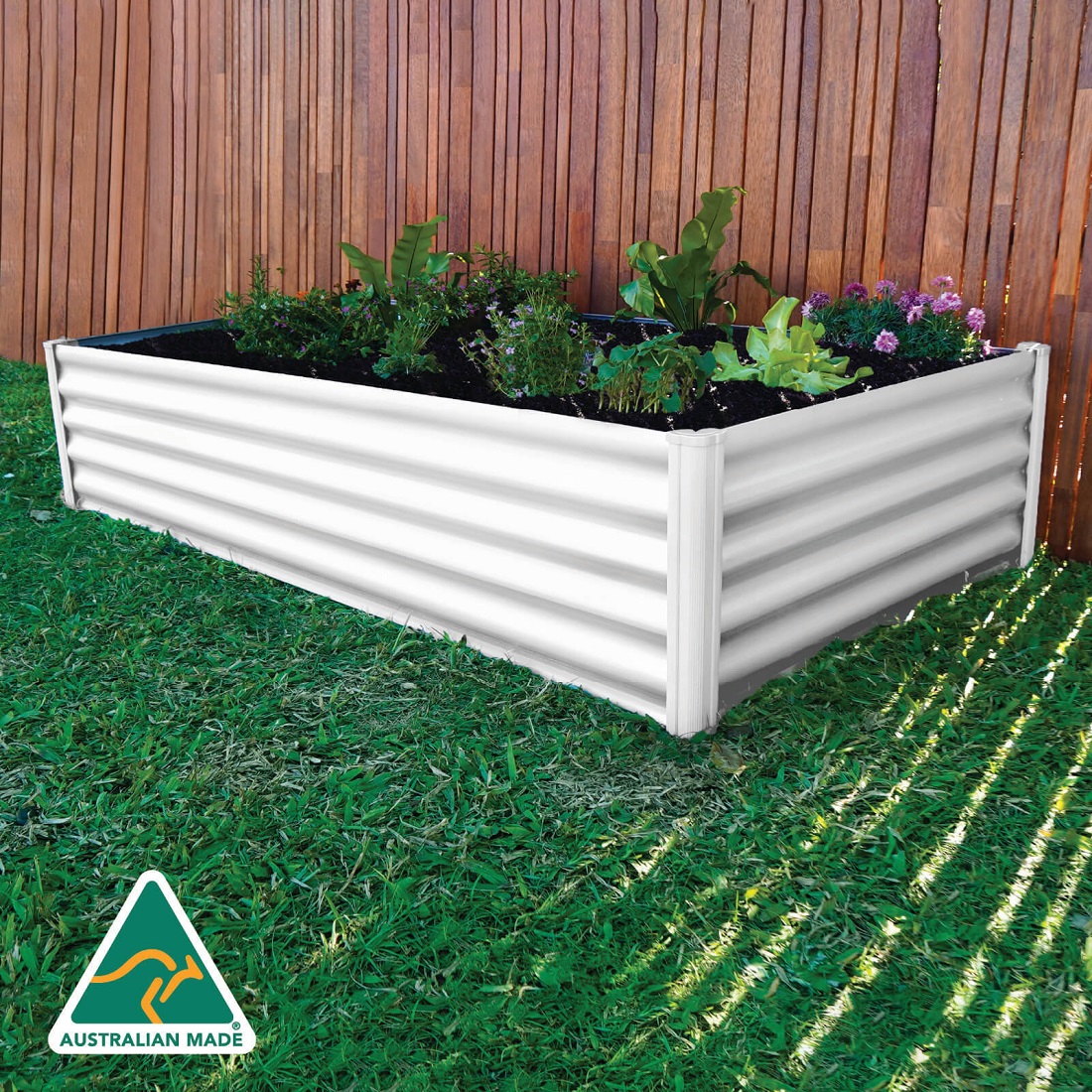 Absco The Organic Garden Co 6 x 3 Foot Rectangular Steel Raised Garden Bed