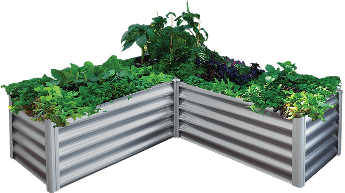 Absco The Organic Garden Co Hakea 4.9' x 4.9' x 1.3' Metal L Garden Bed