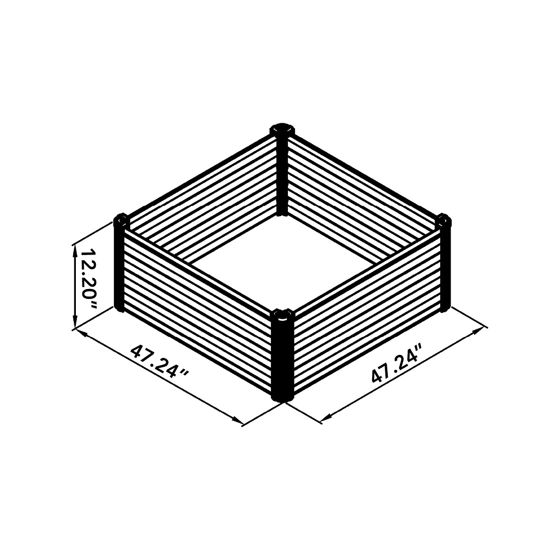 Absco The Organic Garden Co 4 x 4 Foot Square Steel Raised Garden Bed