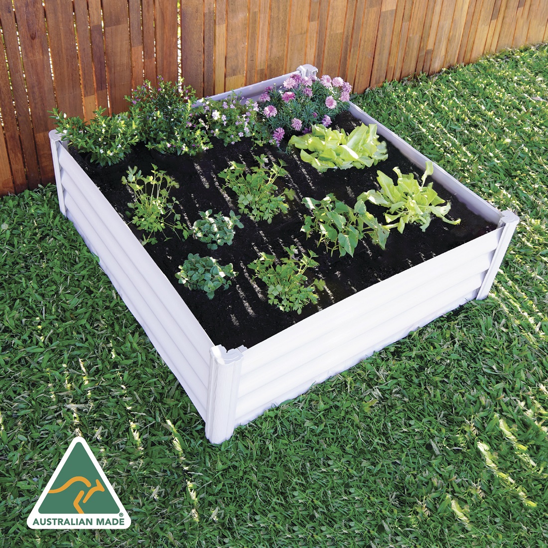 Absco The Organic Garden Co 4 x 4 Foot Square Steel Raised Garden Bed