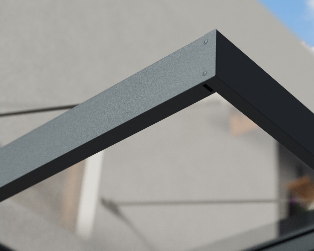 Palram - Canopia 6 x 5 Foot Grey Metal Sophia XL 2000 Awning