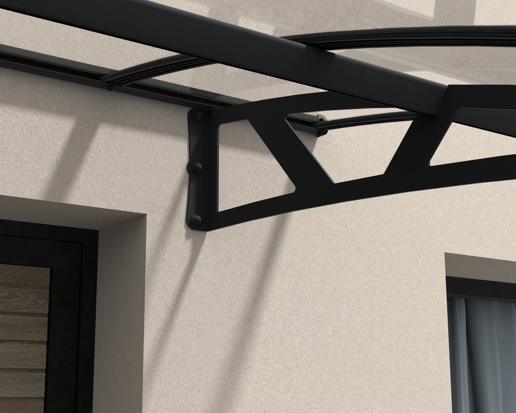 Palram - Canopia 29 x 5 Foot Black Metal Amsterdam 8920 Awning