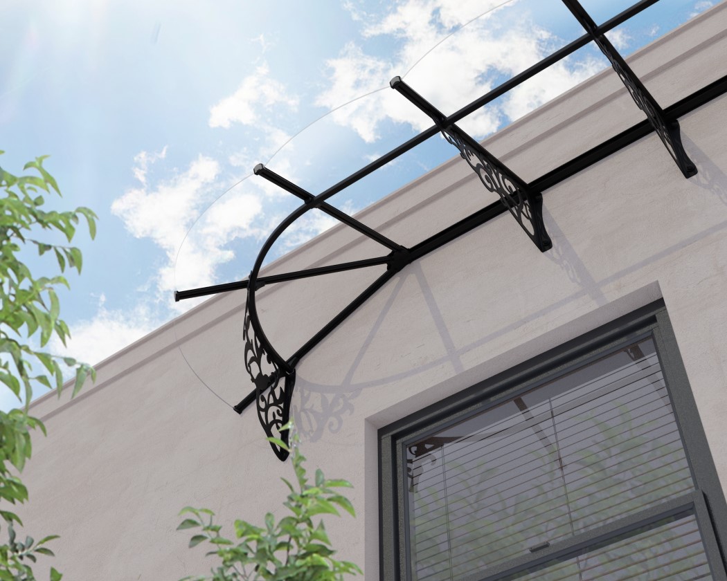 Palram - Canopia 16 x 3 Foot Black Metal Lily 4690 Awning