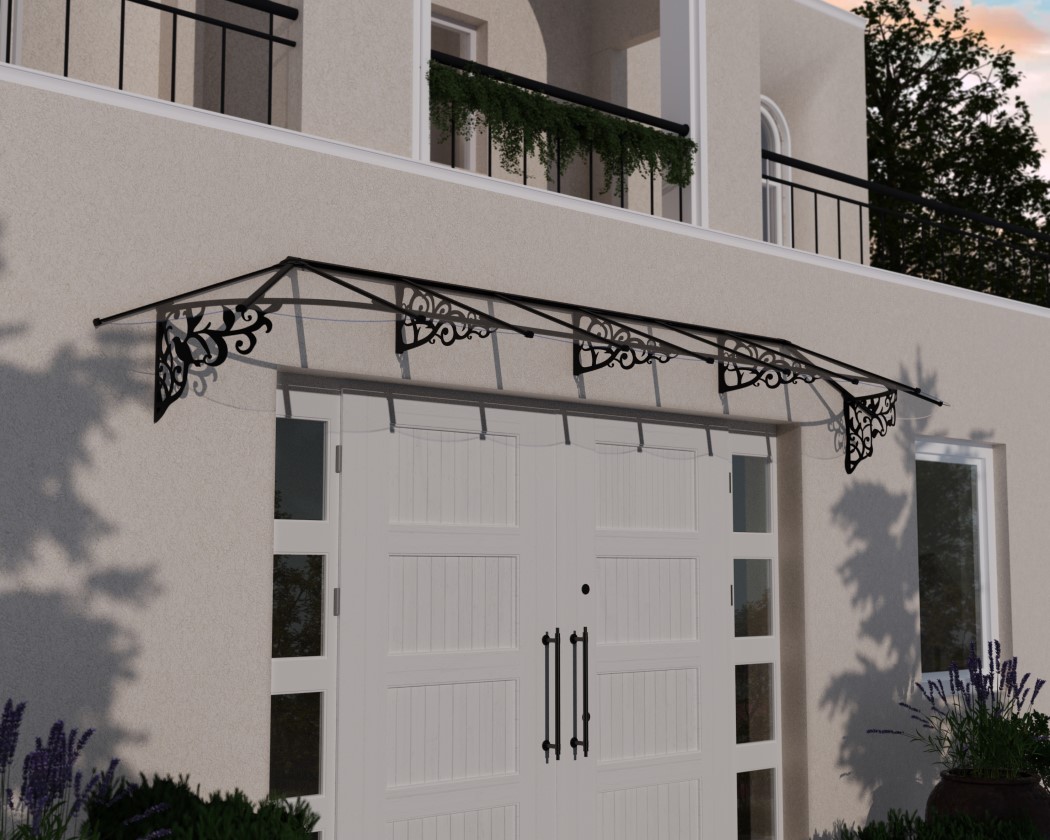 Palram - Canopia 16 x 3 Foot Black Metal Lily 4690 Awning