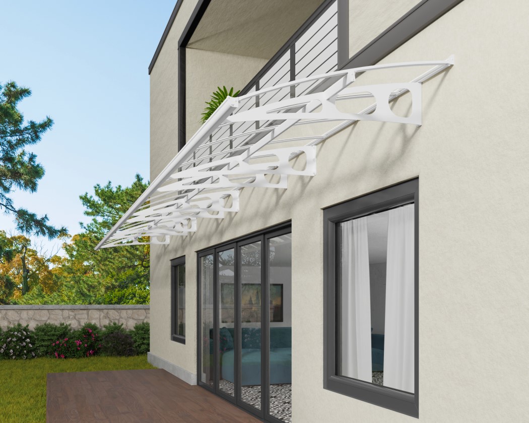 Palram - Canopia 29 x 4 Foot White Metal Bordeaux 6690 Awning