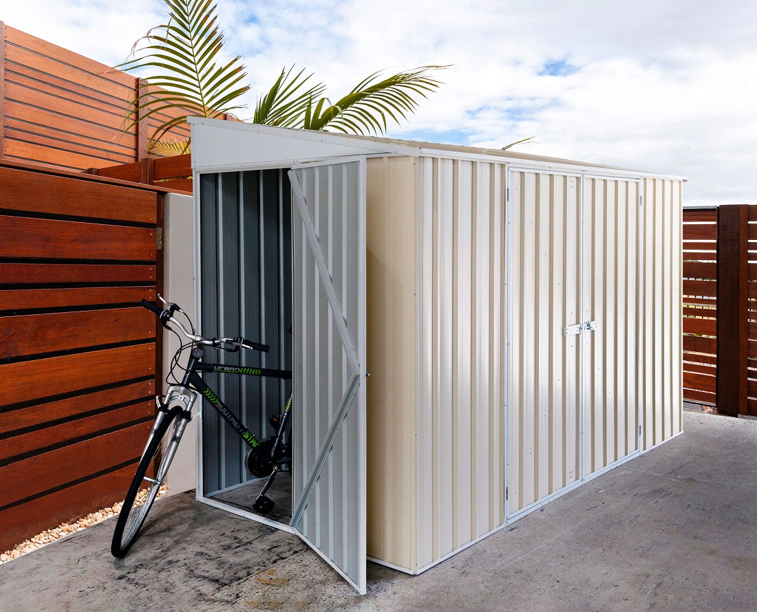 Absco 10 x 5 Foot Metal Lean To Bike Shed