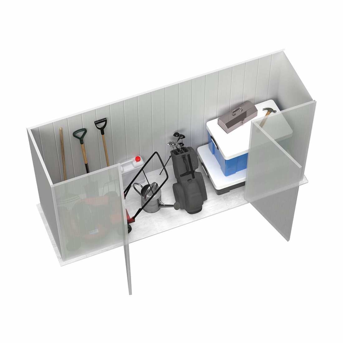 Absco Space Saver 10' x 2.5' Metal Garden Shed - Woodland Gray
