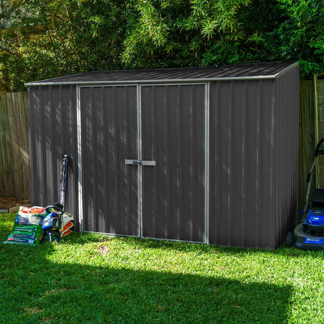 Absco Space Saver 10' x 5' Metal Garden Shed - Woodland Gray