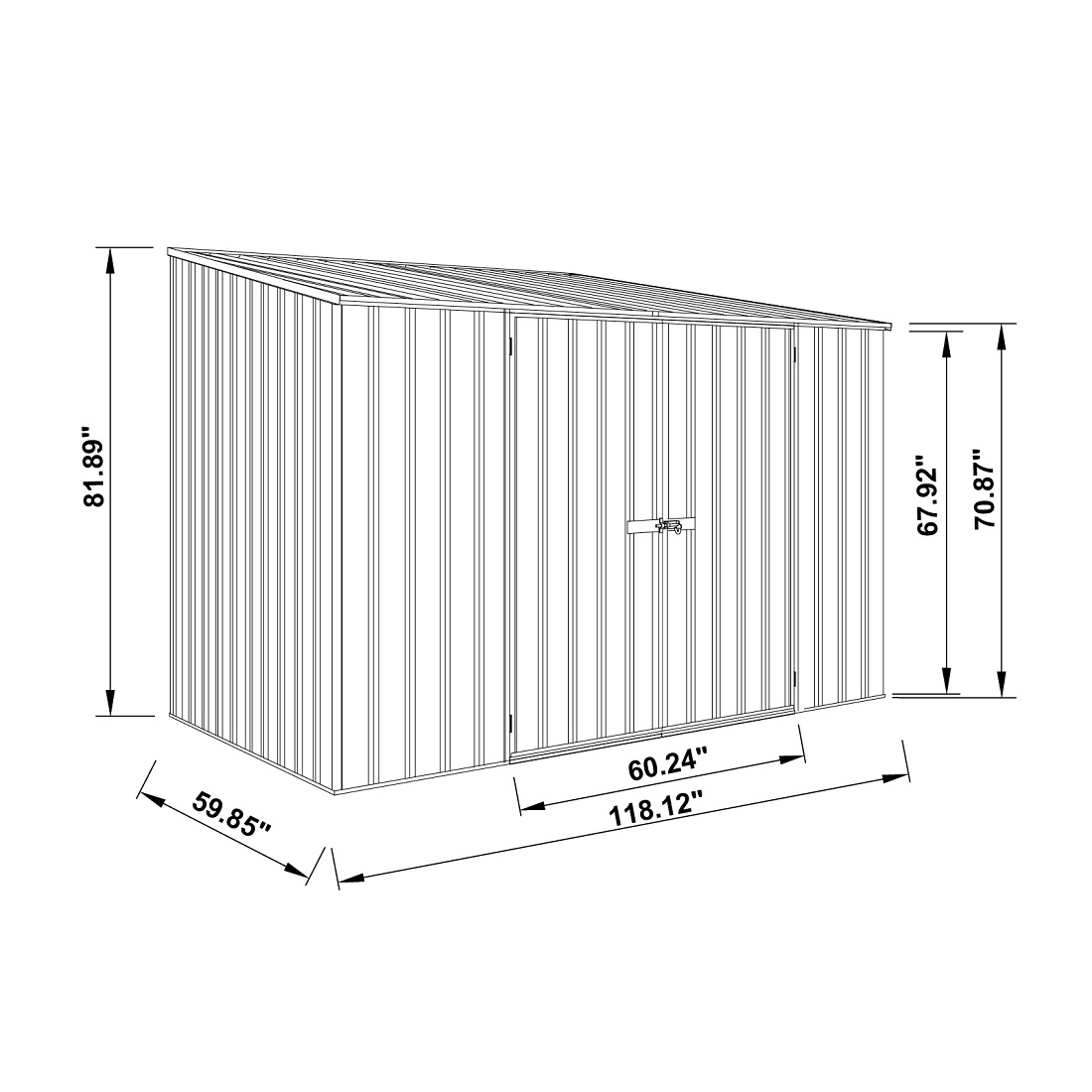 Absco Space Saver 10' x 5' Metal Garden Shed - Woodland Gray