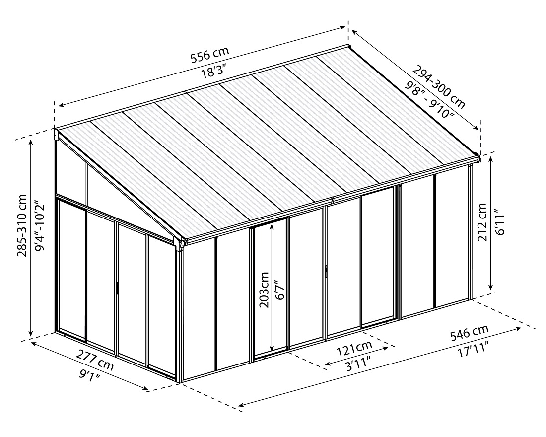 Palram - Canopia 10 x 18 Foot SanRemo Patio Enclosure