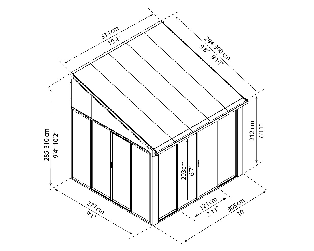 Palram - Canopia 10 x 10 Foot SanRemo Patio Enclosure