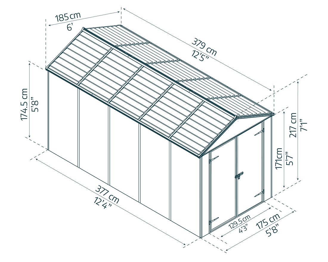Palram - Canopia 6 x 12 Foot Rubicon Shed