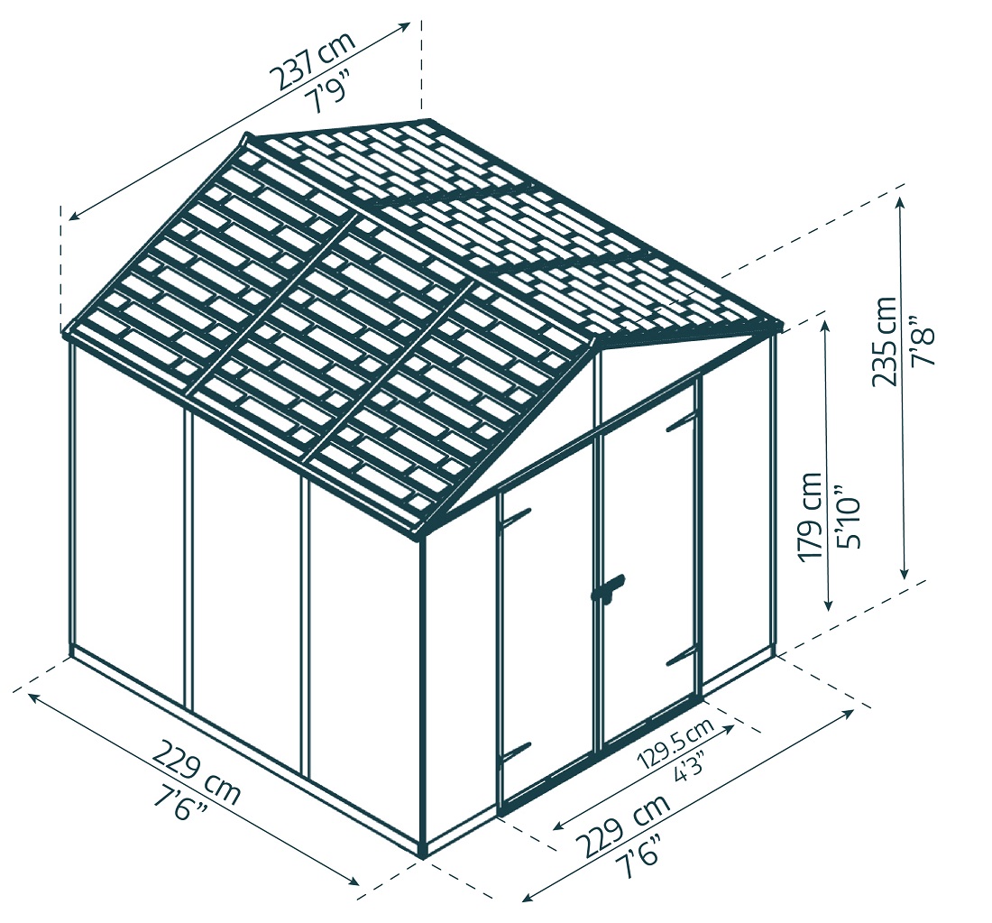 Palram - Canopia 8 x 8 Foot Rubicon Shed