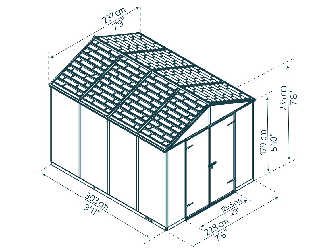 Palram - Canopia 8 x 10 Foot Rubicon Shed