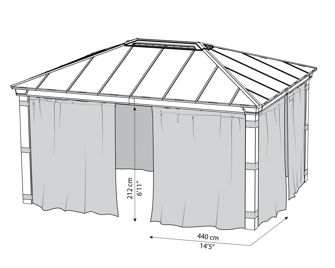 Palram - Canopia 12 x 16 Foot Curtain Set for Dallas 4900 Gazebos
