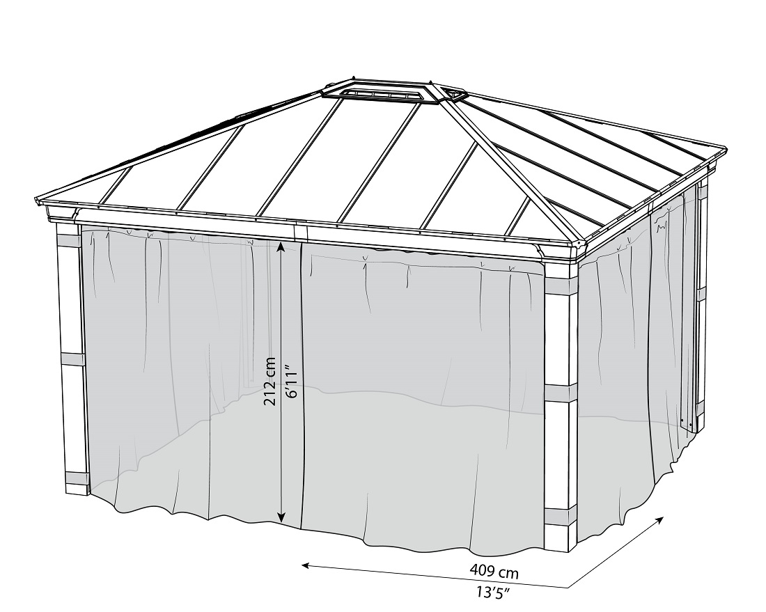Palram - Canopia 12 x 14 Foot Netting Set for Dallas 4300 Gazebos