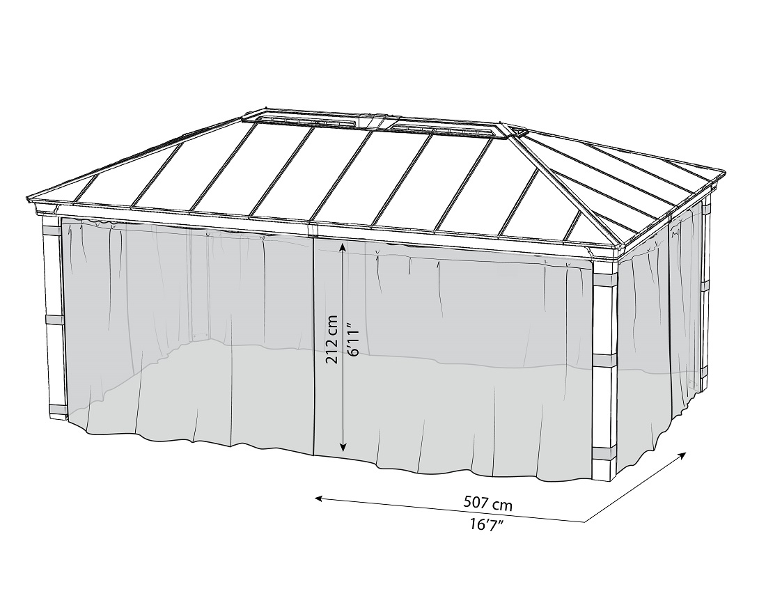 Palram - Canopia 12 x 20 Foot Netting Set for Dallas 6100 Gazebos