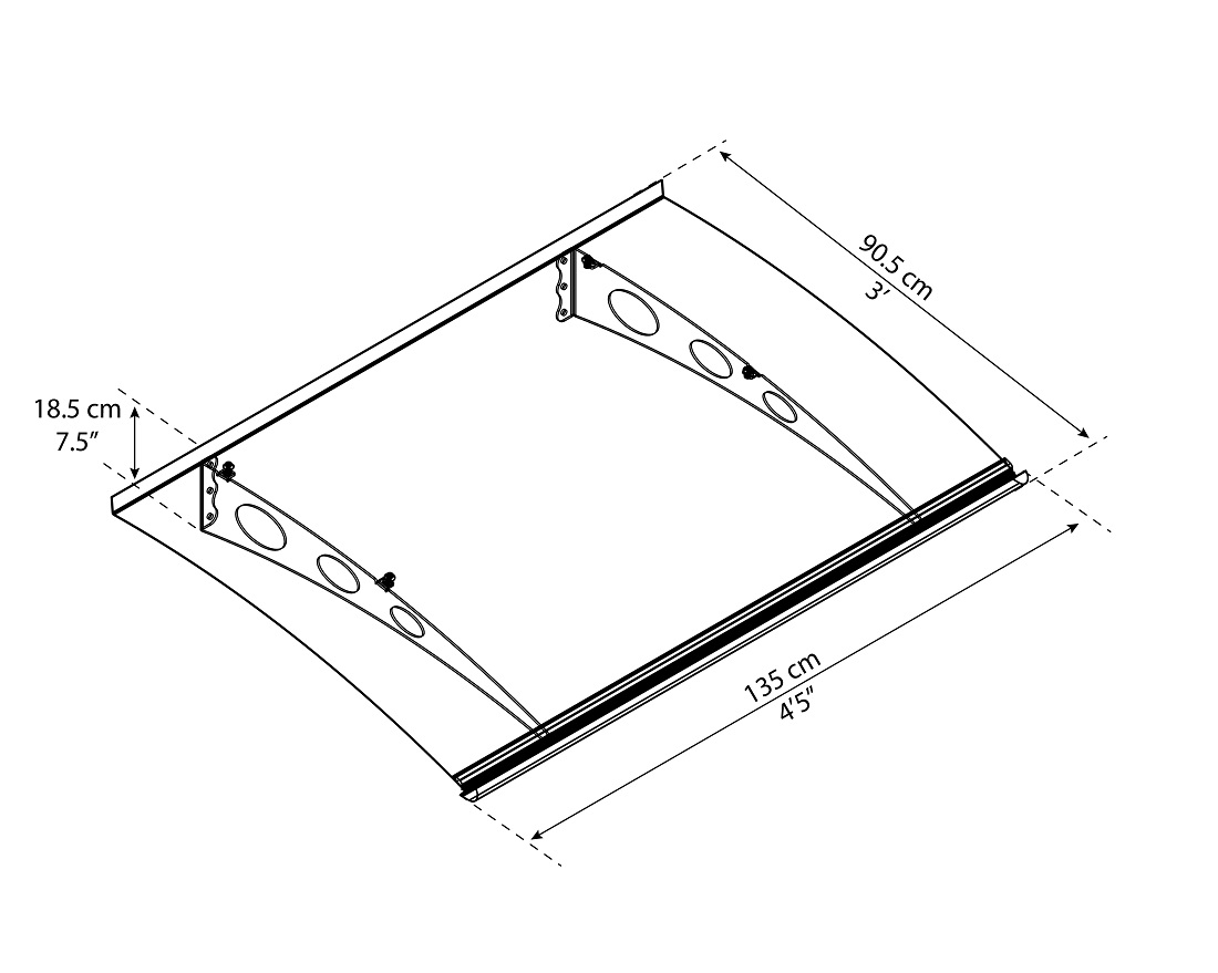 Palram - Canopia 4 x 3 Foot Garamond 1350 Awning