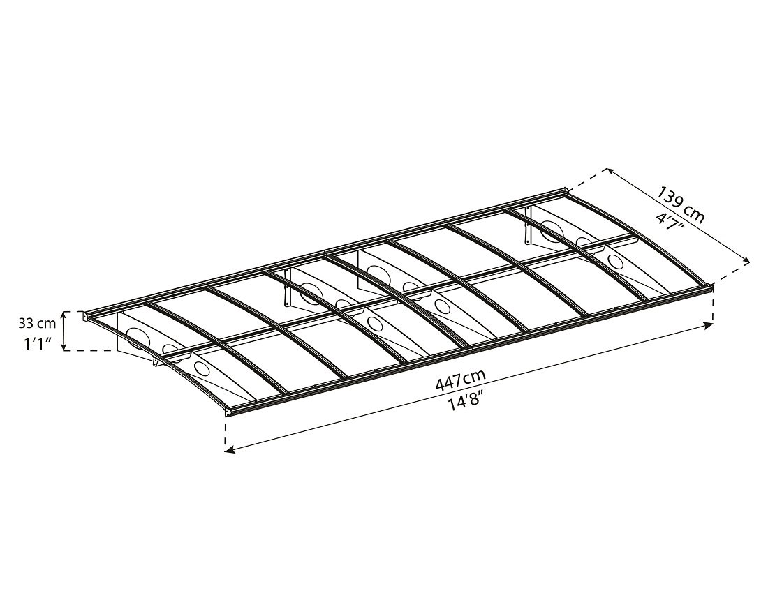 Palram - Canopia 15 x 5 Foot Bordeaux 4460 Awning