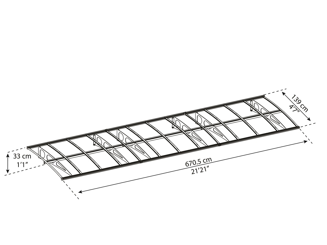 Palram - Canopia 22 x 5 Foot Bordeaux 6690 Awning