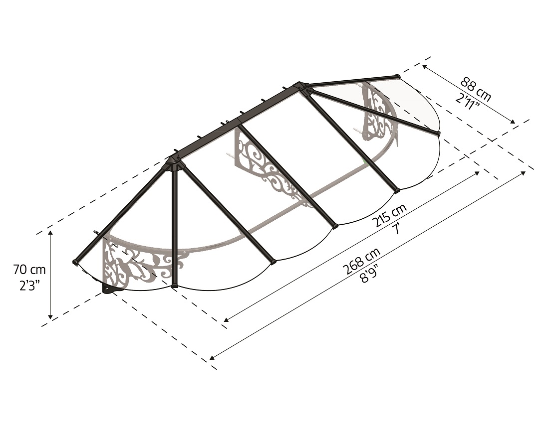 Palram - Canopia 9 x 3 Foot Lily 2642 Awning