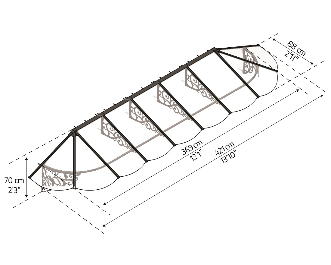 Palram - Canopia 14 x 3 Foot Lily 4178 Awning
