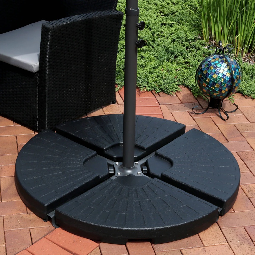 Sunnydaze 10 Foot Offset Cantilever Patio Umbrella with Round Cross-Base