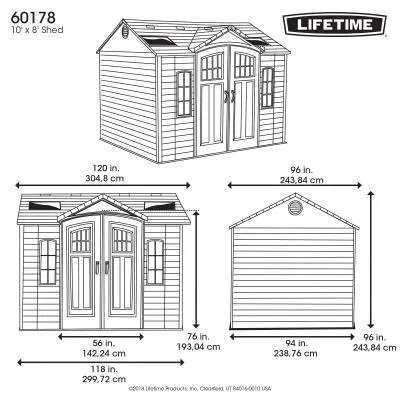 Lifetime 10' x 8' Garden Style Storage Shed with Skylights