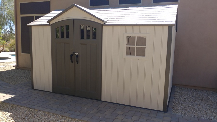 Lifetime 12.5 Foot x 8 Foot Polyethylene Outdoor Storage Shed - Sand
