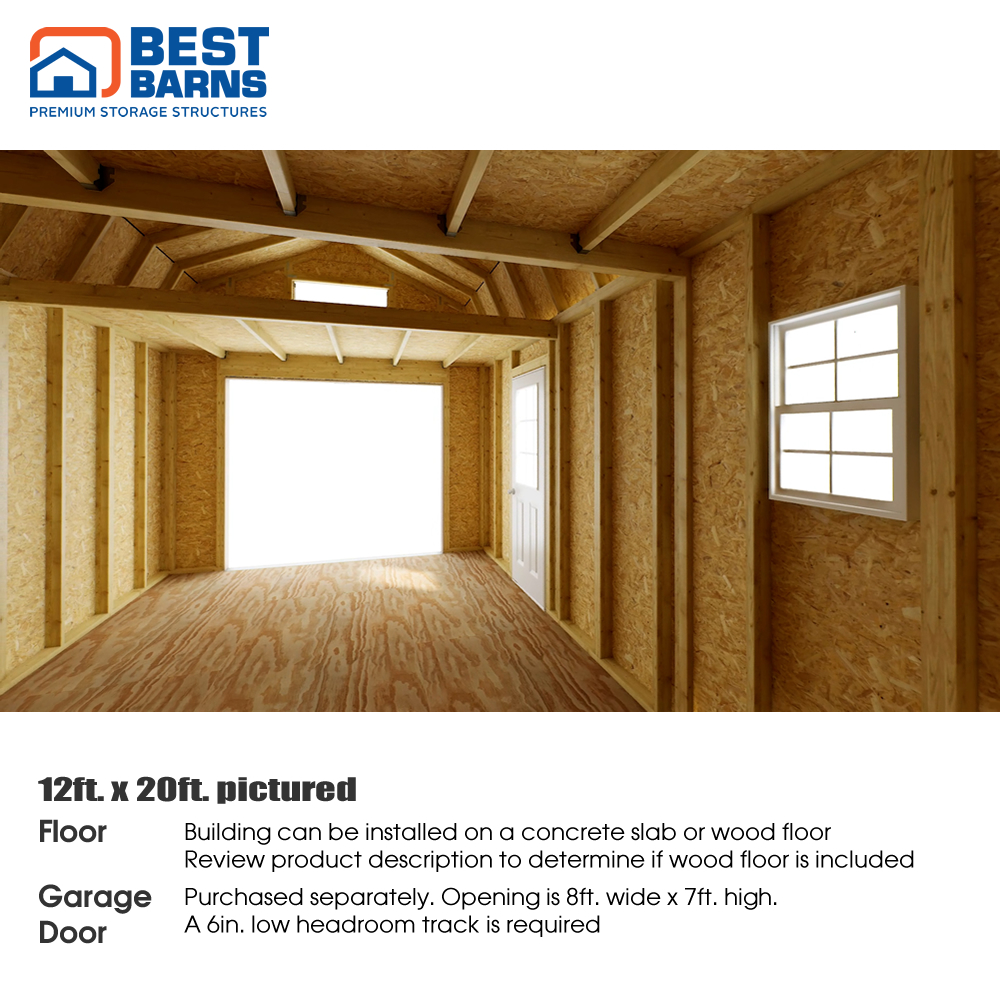 Best Barns 12 x 20 Foot Makers Loft Wooden Garage