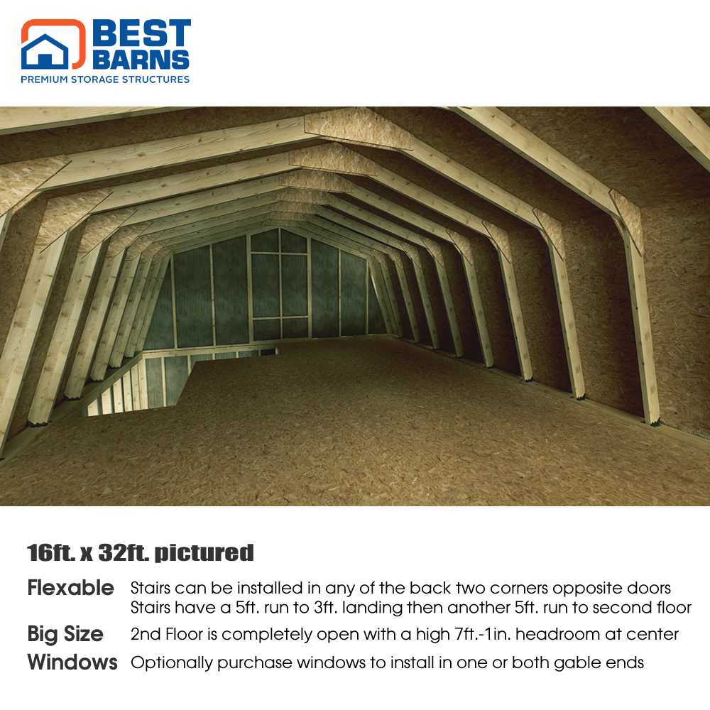 Best Barns 16 x 20 Foot Makers Loft XL Wooden Garage
