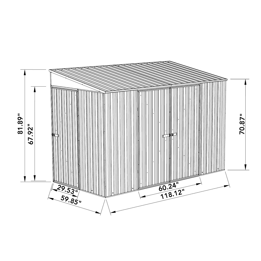 Absco 10 x 5 Foot Durango Metal Bike Shed