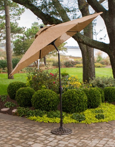 Hanover Monaco 9 Foot Tan Market Umbrella