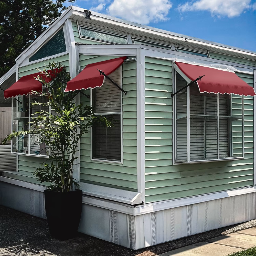 Awntech 6 Foot New Orleans Sloped Awning with Valance and Projection Options