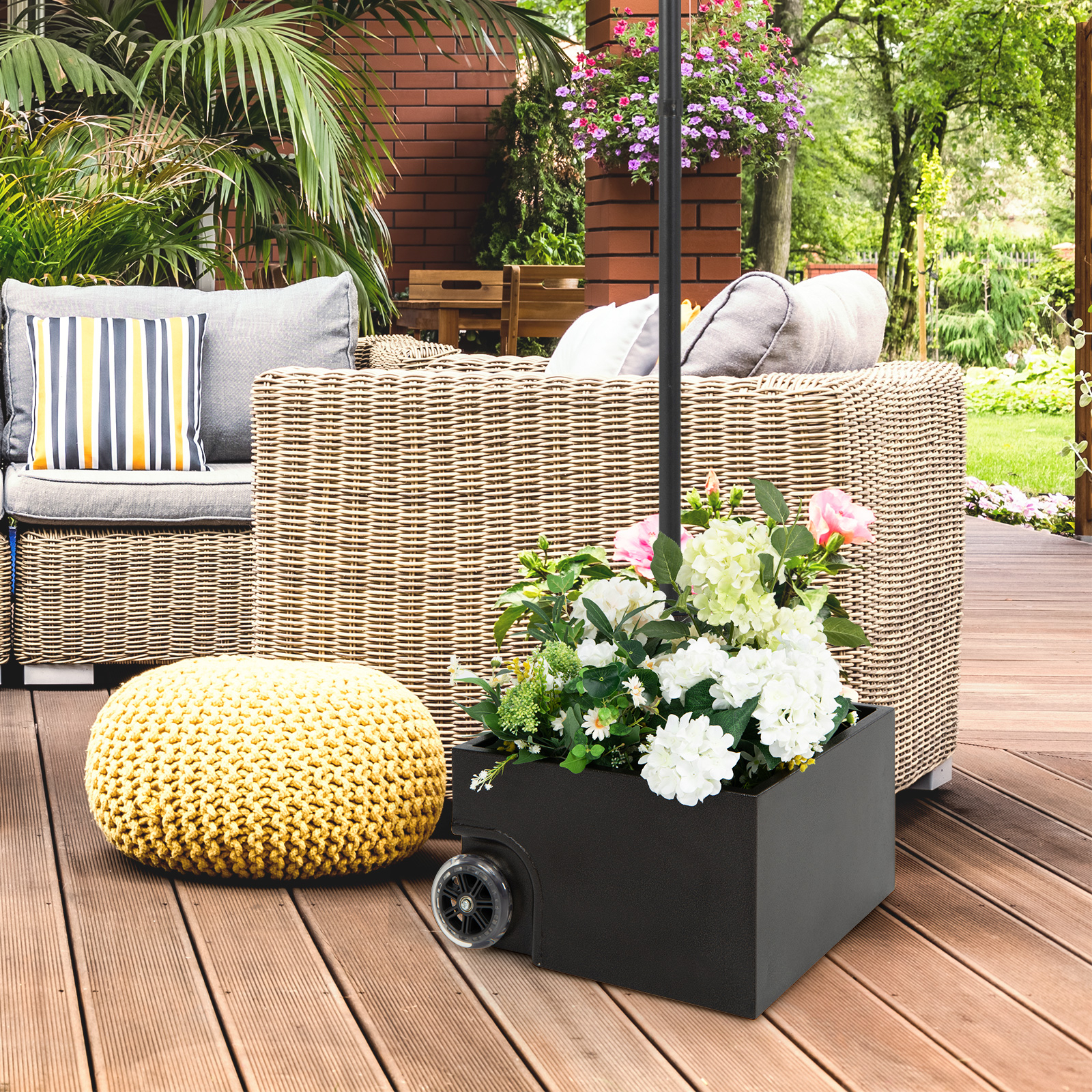 Costway 19 Inch Planter Patio Umbrella Base - 150 Pounds