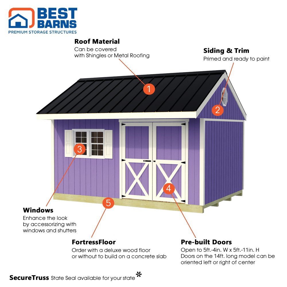 Best Barns 10 x 10 Foot Overhang Oasis Storage Shed