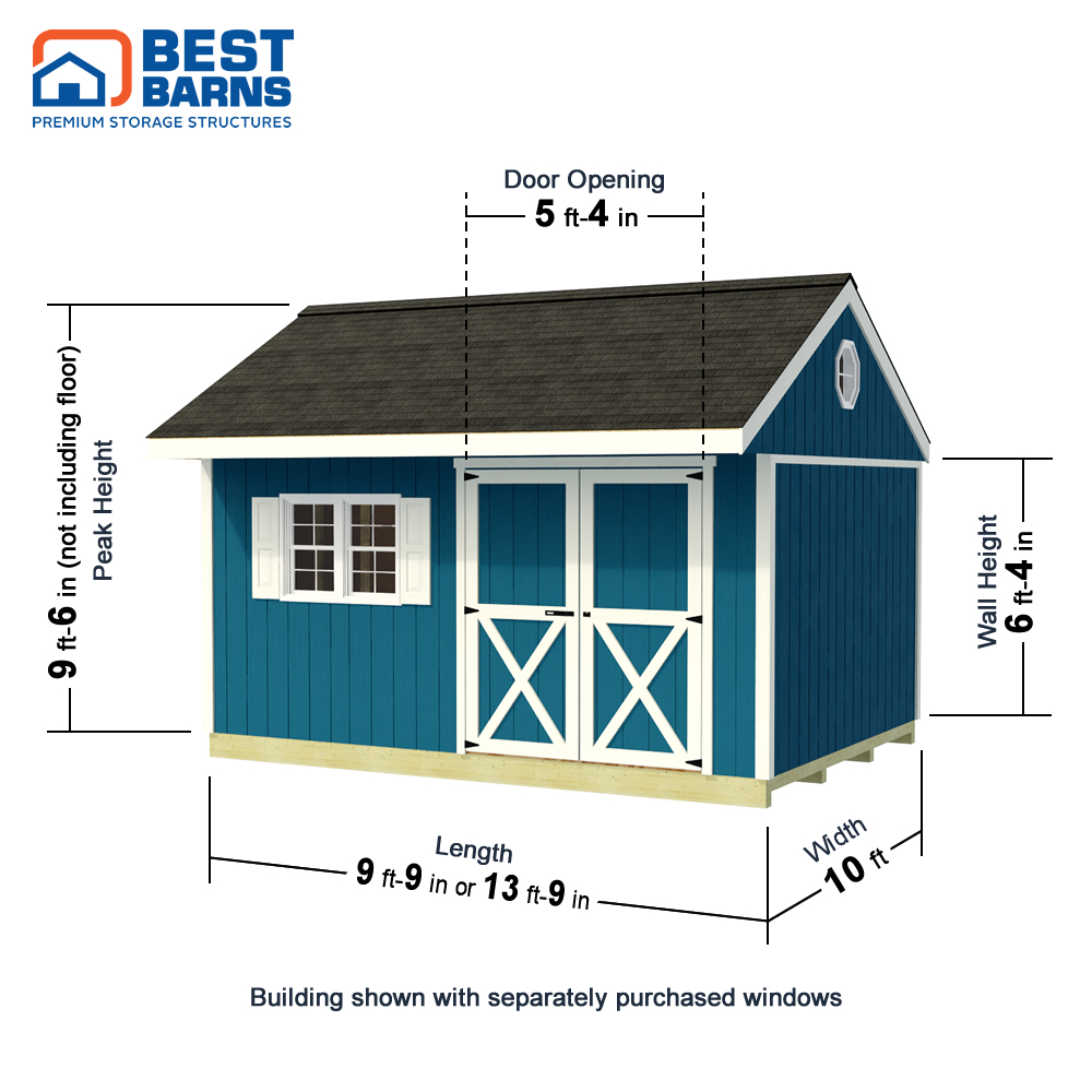 Best Barns 10 x 10 Foot Overhang Oasis Storage Shed