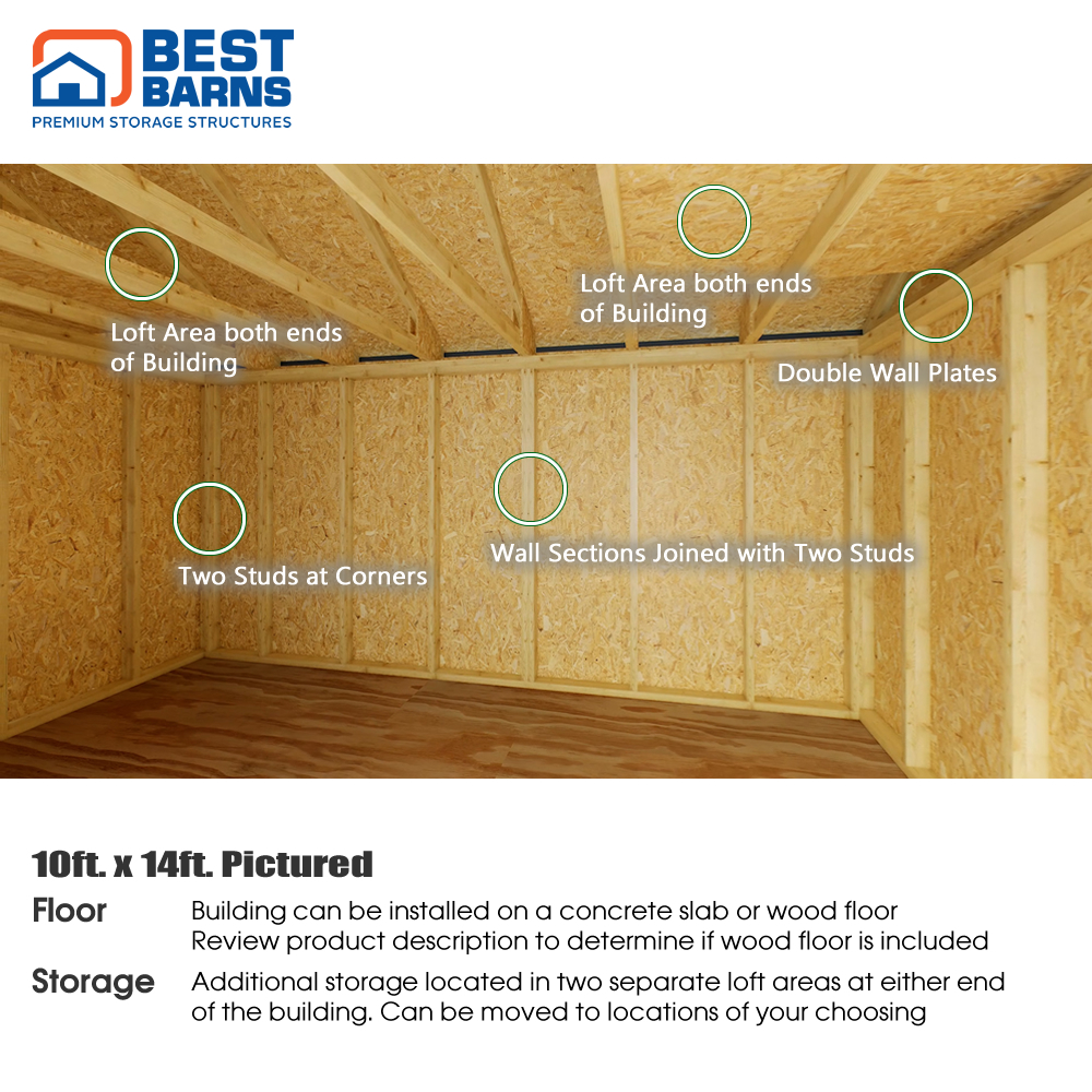 Best Barns 10 x 10 Foot Overhang Oasis Storage Shed