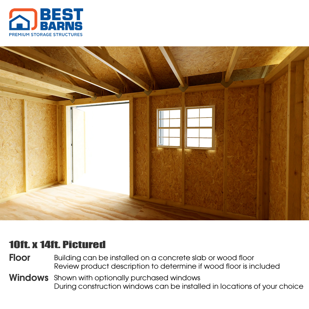 Best Barns 10 x 14 Foot Overhang Oasis Storage Shed