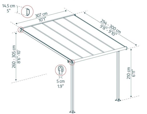 Palram - Canopia Olympia 10 x 10 Patio Cover - 704572