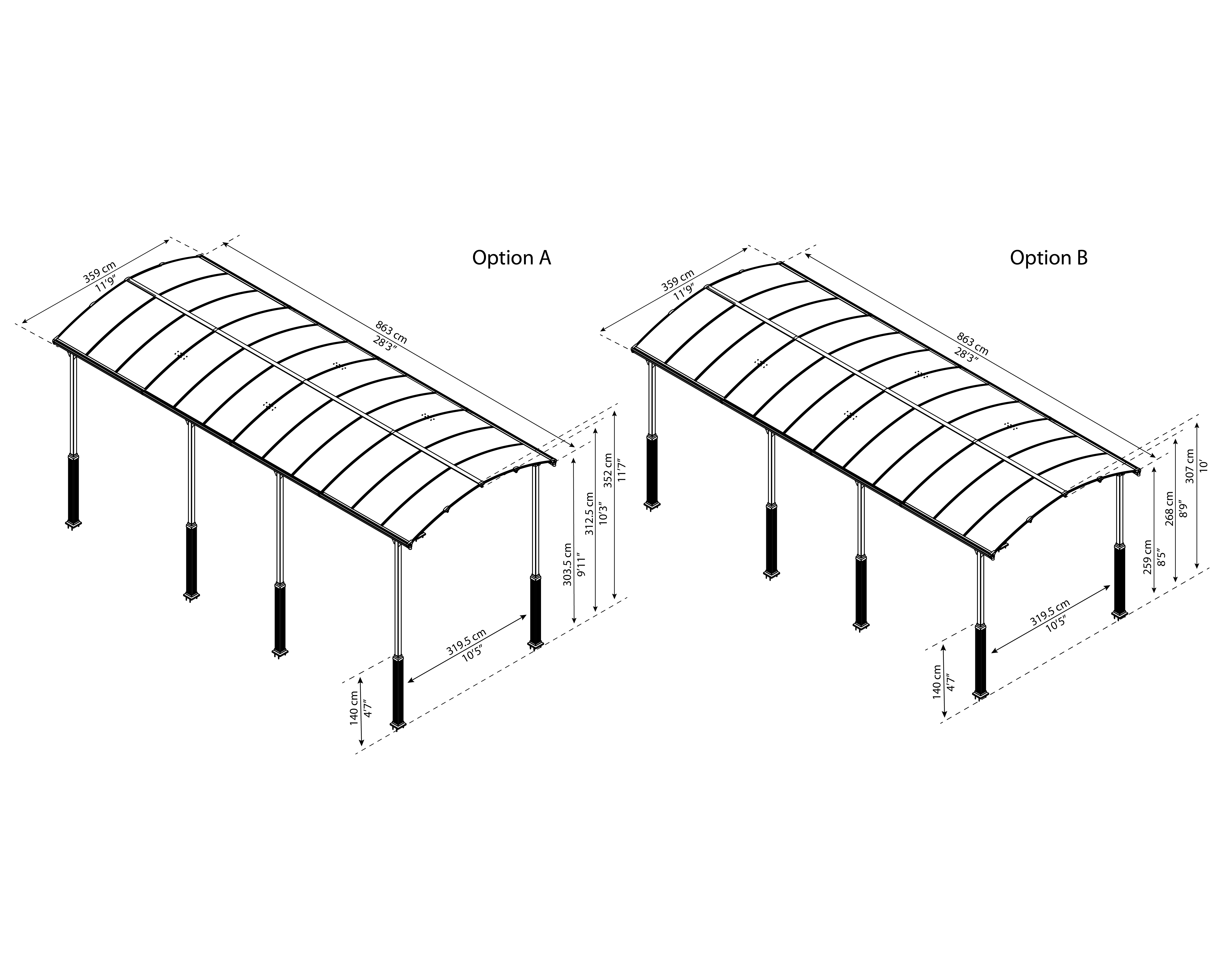 Palram - Canopia Arcadia Alpine 8500 Carport