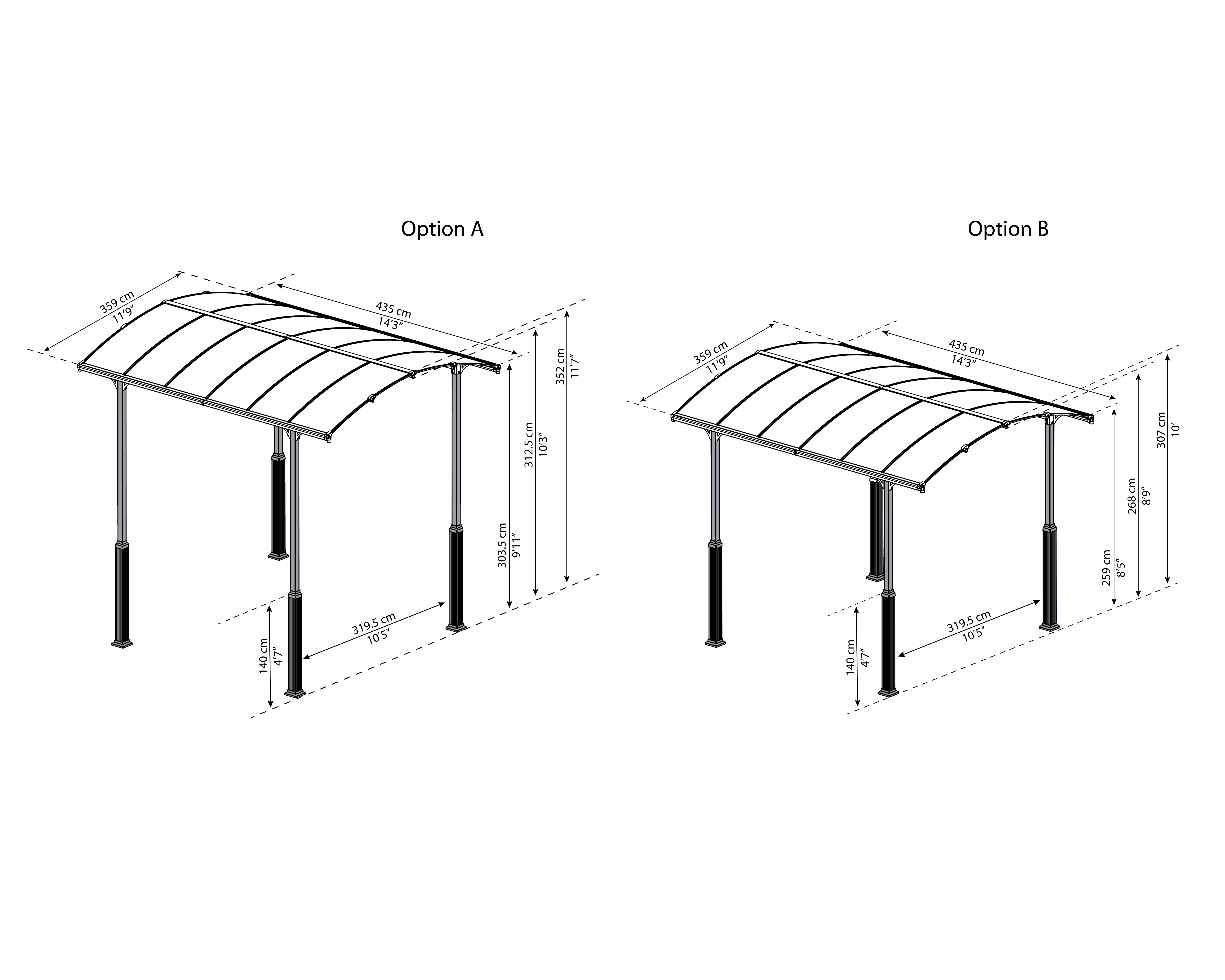 Palram - Canopia 12 x 14 Foot Arcadia Alpine Carport