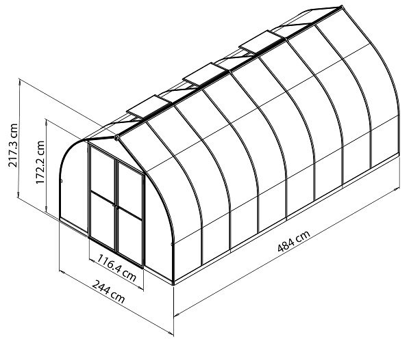 Palram - Canopia Bella 8 x 16 Hobby Greenhouse - HG5416