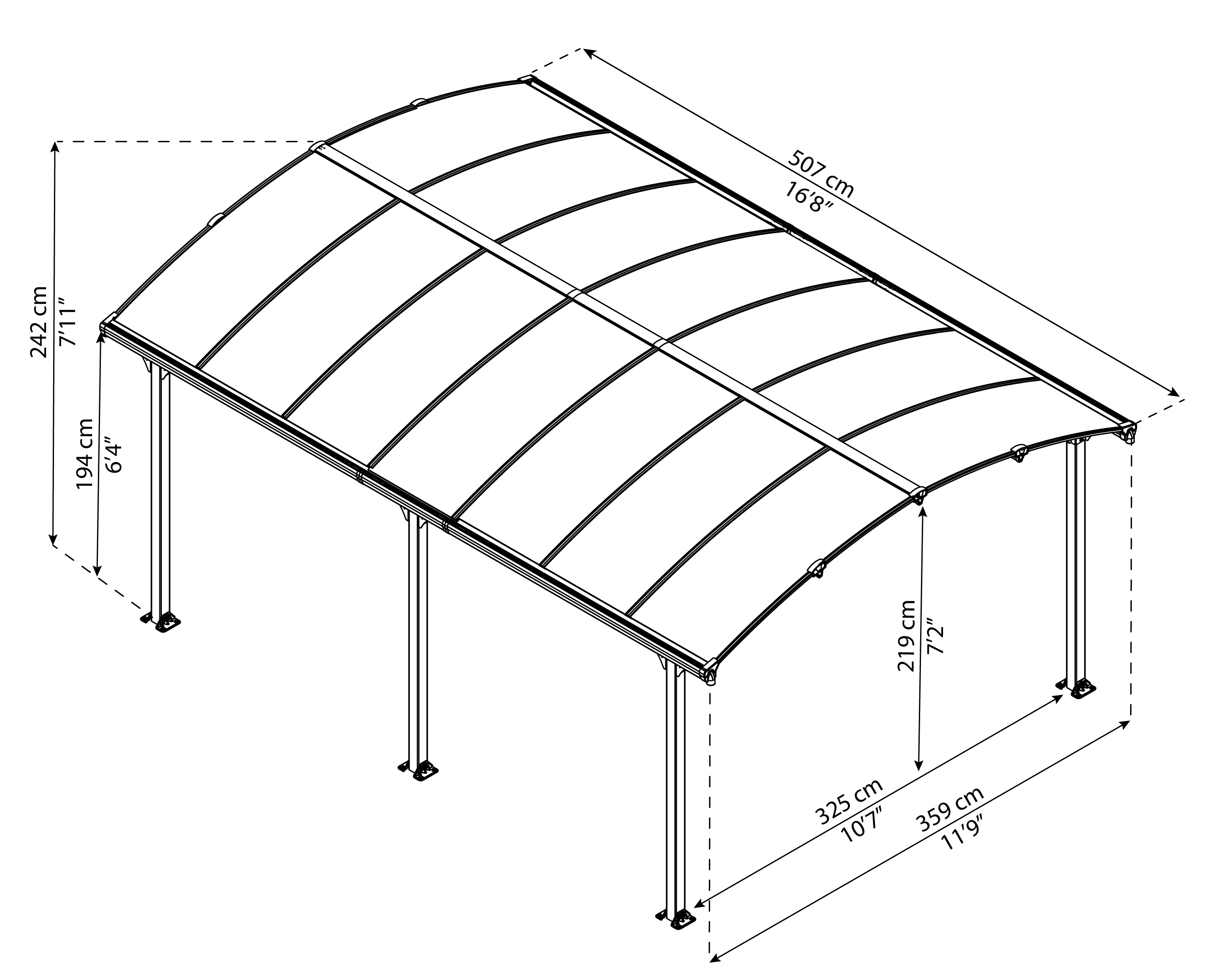Palram - Canopia Arcadia 5000 Carport Kit - 701592