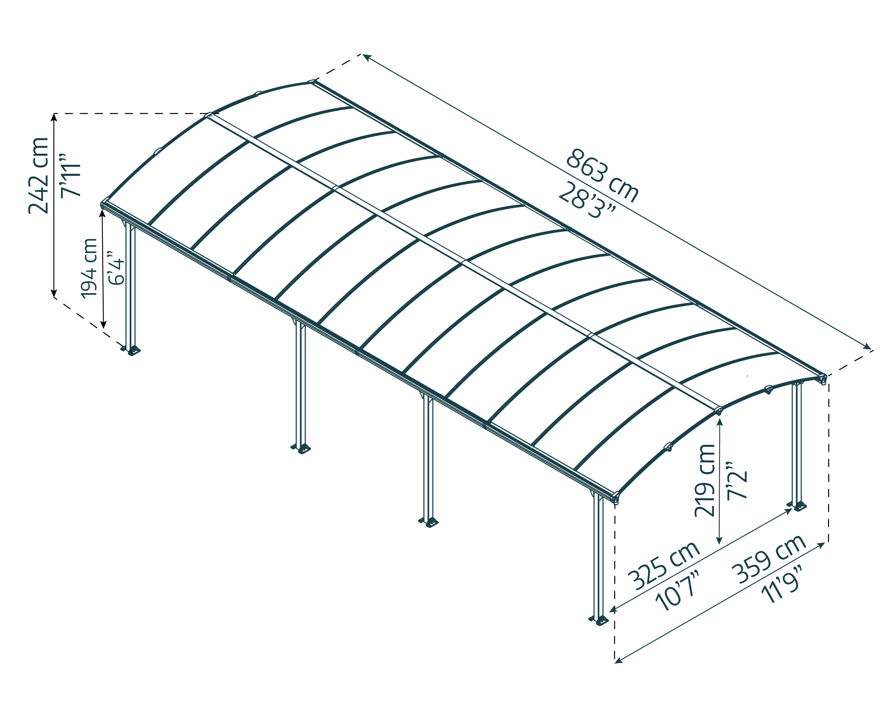 Palram - Canopia Arcadia 8500 Carport