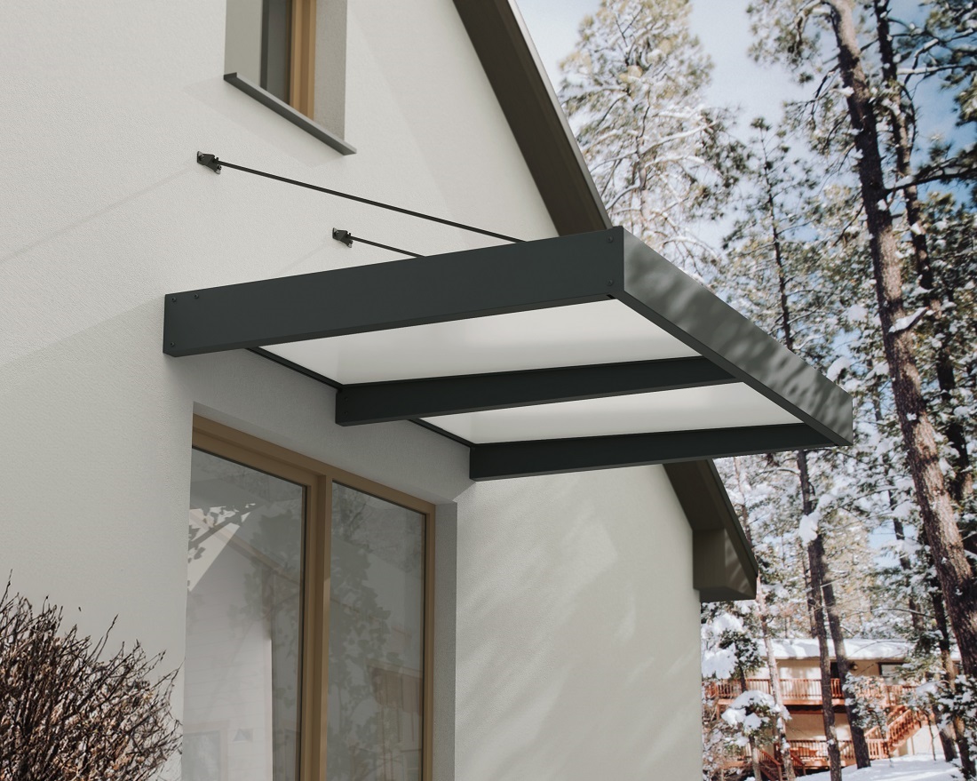 Palram - Canopia 6 x 5 Foot Sophia XL 2000 Grey and White Awning